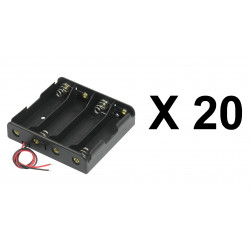 20 Negro 4 x 3.7V 18650 puntiagudas caso Holder Cables de alambre Tip batería piles44 - 13