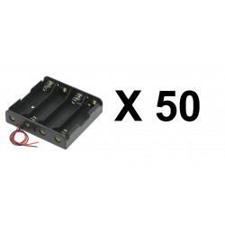 50 Negro 4 x 3.7V 18650 puntiagudas caso Holder Cables de alambre Tip batería piles44 - 13