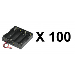 100 Negro 4 x 3.7V 18650 puntiagudas caso Holder Cables de alambre Tip batería piles44 - 13