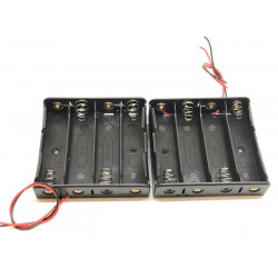 2 Negro 4 x 3.7V 18650 puntiagudas caso Holder Cables de alambre Tip batería piles44 - 14