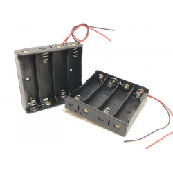 2 Negro 4 x 3.7V 18650 puntiagudas caso Holder Cables de alambre Tip batería piles44 - 16