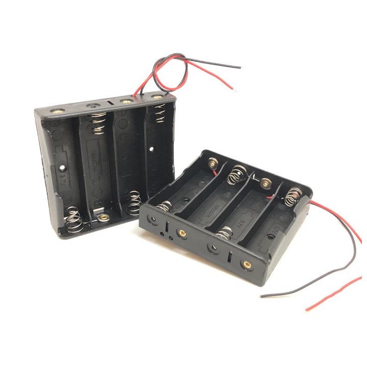 2 Schwarz 4 x 3,7 V 18650 Spitz zulaufend Spitze Battery Holder Etui Anschlussdrähte piles44 - 16