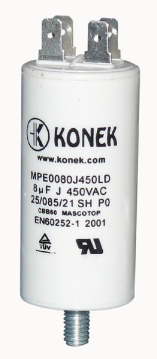 Mf mikrofarad kondensator 8?f w1 11008 450v 50/60 hz motorinbetriebnahme pod wohnung uhr konig - 1