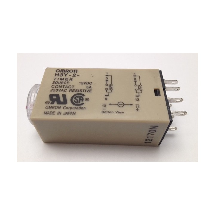 Omron relè 12v 5a h3y-2 timer da 1 min a 60 min 230v 240v 2 no / nc in lavoro o di riposo souked - 5