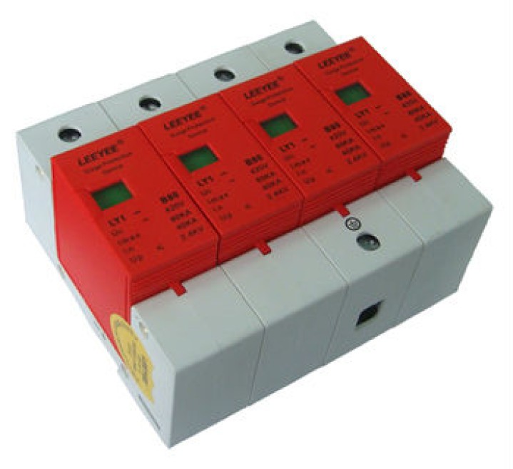 Surge pole hoher kapazität schiene din 385v/420v 4 prozent überspannungsableiter typ 1 80ka hager - 1