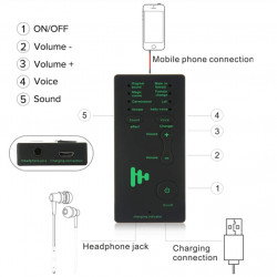 Disfraz Adaptador de cambiador de voz del micrófono del teléfono 8 modos de cambio de voz para el juego PUBG MIC