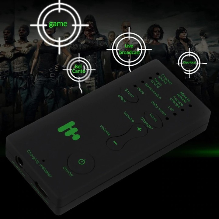 Changeur voix brouilleur truqueur modification Deguiseur voix telephone Microphone Changeur Adaptateur 8 voix pour PUBG MIC Game