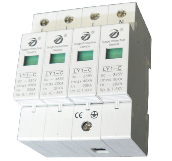385v/420v electrical surge din rail 4 pole surge arrester type 2 40ka ly1 c40 4p jr international - 1