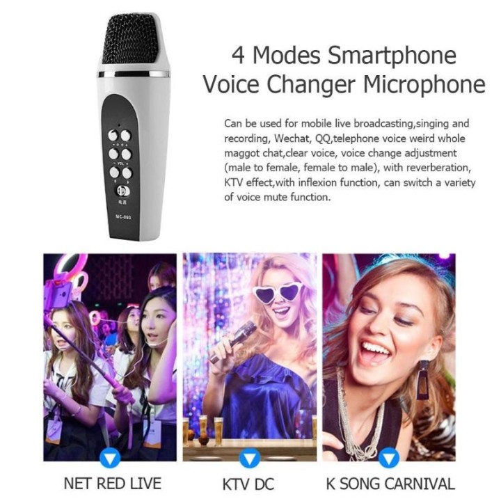 Micrófono cambiador de voz USB profesional Micrófono de condensador portátil de karaoke con cable Micrófono