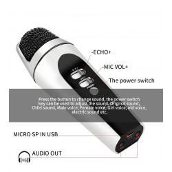 Professional Usb Voice Changer Microphone Wired Vocal Karaoke Handheld Condenser Microphone
