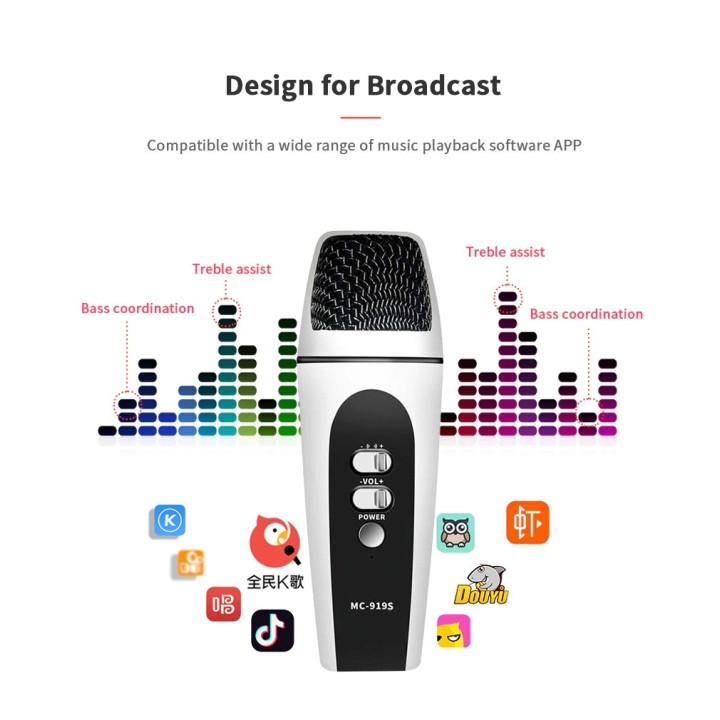 Micrófono cambiador de voz USB profesional Micrófono de condensador portátil de karaoke con cable Micrófono