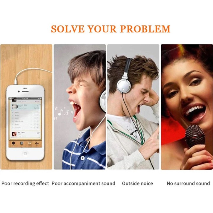 Microfono professionale per cambia voce, microfono cablato per karaoke vocale, microfono a condensatore portatile