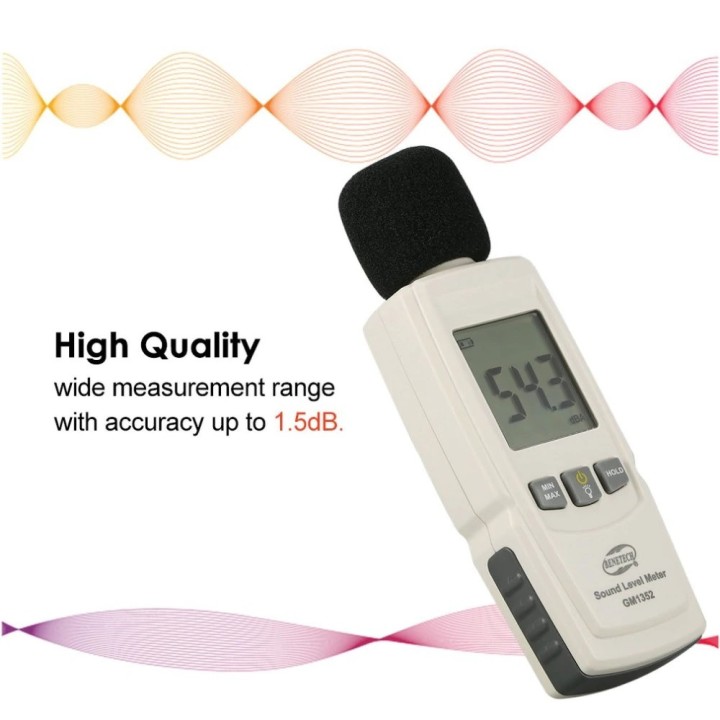 Fonometro decibelmetre decibel meter misura fonometro schermo lcd gm1352 benetech 30-130dB