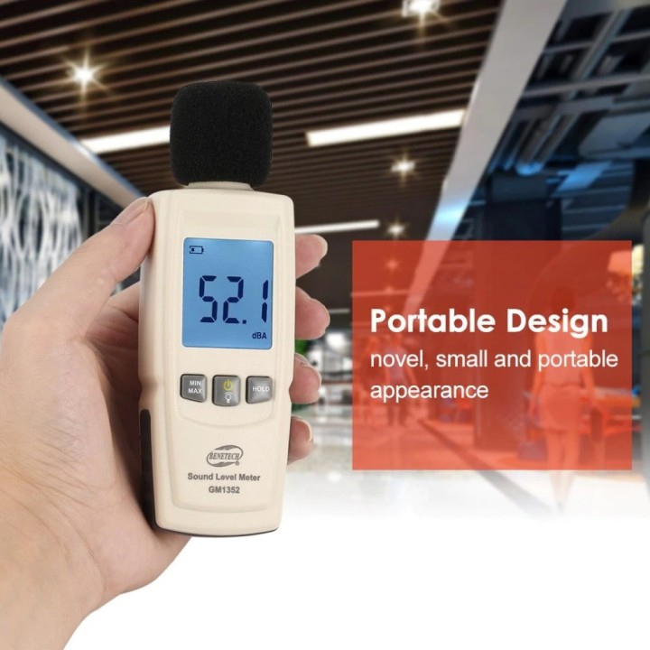 Nivelador de sonido decibelímetro medidor de decibelios medidor de sonido medidor pantalla lcd gm1352 benetech 30-130dB