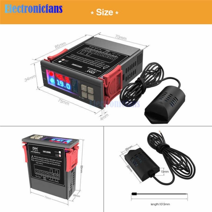 Thermostat Température Contrôleur D'humidité AC230V Chauffage Refroidissement Humidification