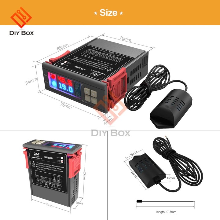 SHT2000 AC 110V 220V Digital Thermostat Humidistat Humidity Temperature Controller