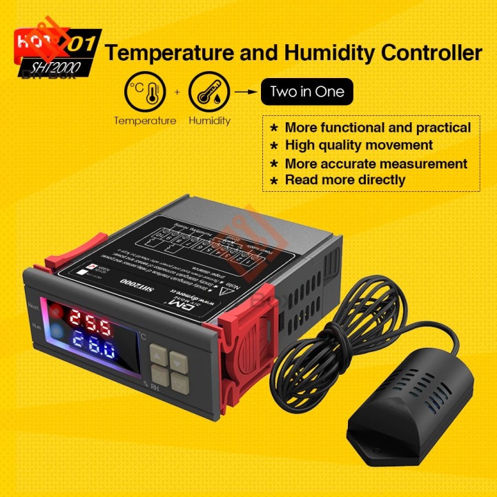 SHT2000 AC 110 V 220 V Termostato digitale Umidostato Umidità Regolatore di temperatura
