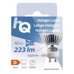 Dichroic halogen bulb gu10 mr16 42w 220v warm white 223lm 2800k 240v