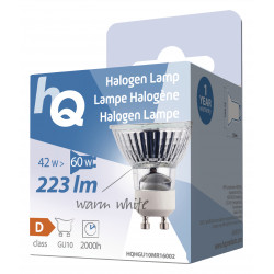 Lampada alogena dicroica gu10 mr16 42w 220v bianco caldo 223lm 2800k 240v