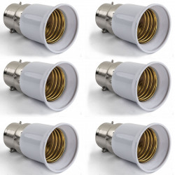 6 X b22 a e27 adaptador convertidor lámpara casquillo de la lámpara led 12v 24v 48v 220v toma de adaptación jr international - 1