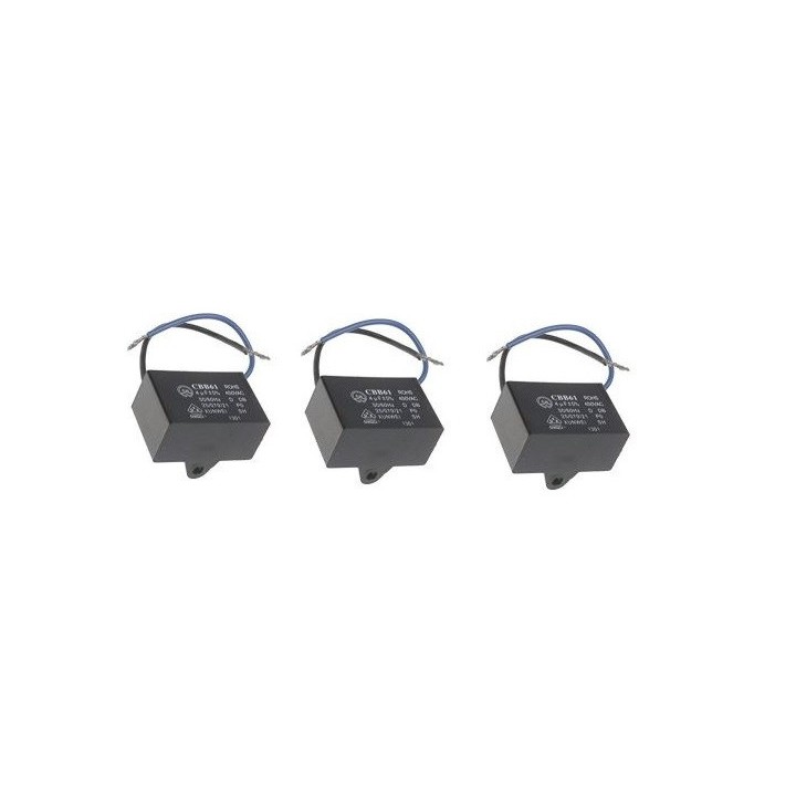 3 CBB61 Condensador Metalizado para Motor Arranque Ventilador de Techo 500VAC 4uF 4mf jr  international - 3