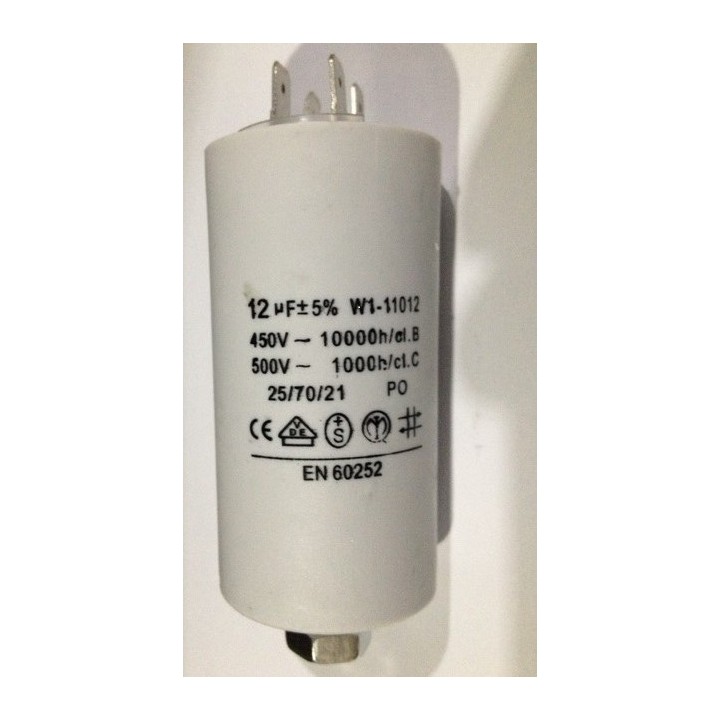 Condensatore 12 mf micro farad 450v 50 60 hz condensatore di avviamento motore motorizzazione cancello fixapart - 1