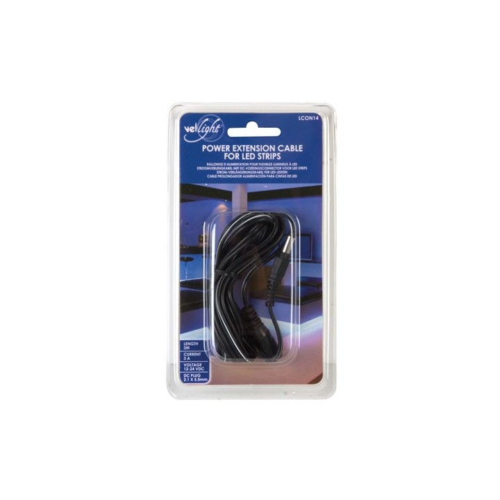 With extension (male-female) dc power connector - 2m lcon14 velleman - 1