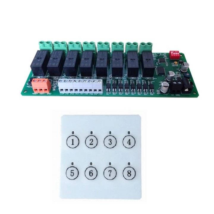 Modulo relè RS485 8 canali IO 8in 8out tastiera di controllo RS485 16A