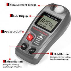 MT-30 Handheld Digitales Multifunktions-Luxmeter 0.1-200000lux Luxmeter mit hoher Genauigkeit Tragbares