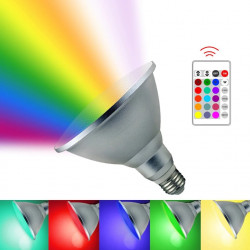 Ampoule LED 20w RGB E27 Par38 spot eclairage etanche avec telecommande IR 24 touches