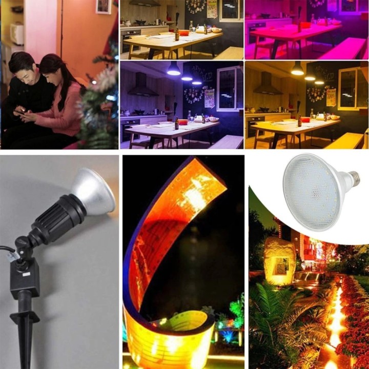 Ampoule LED 20w RGB E27 Par38 spot eclairage etanche avec telecommande IR 24 touches