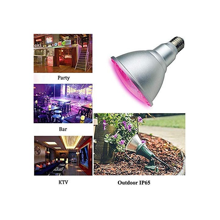 Ampoule LED 20w RGB E27 Par38 spot eclairage etanche avec telecommande IR 24 touches