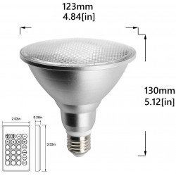 LED bulb 20w RGB E27 Par38 waterproof lighting spot with 24-key IR remote control