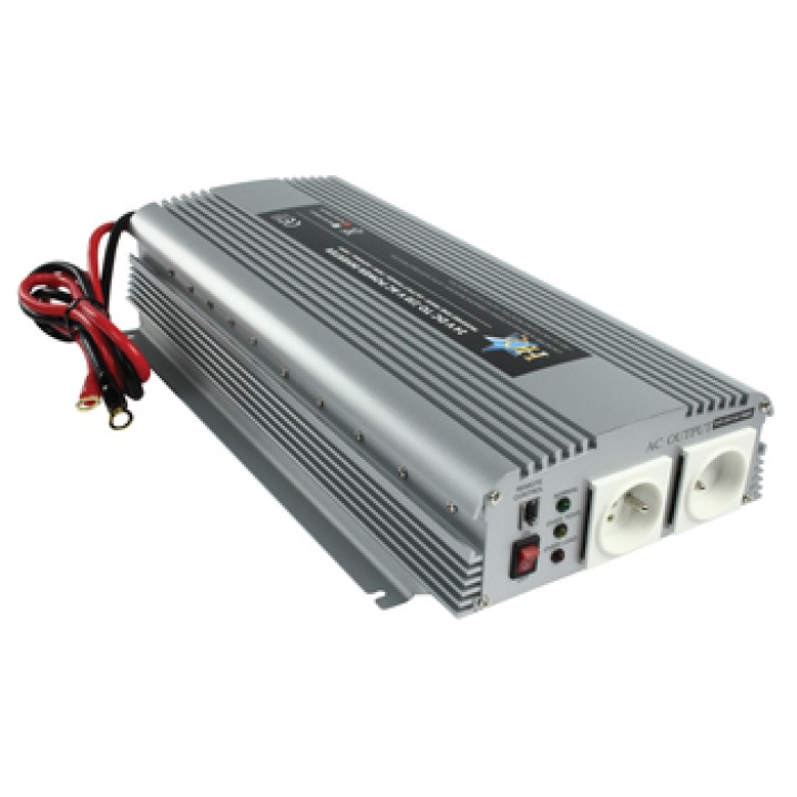Convertdor de tension 1700w 3000w crete 24v hacia 220v sinusoide modificada 24vcc salida 230vca 230v hq - 3