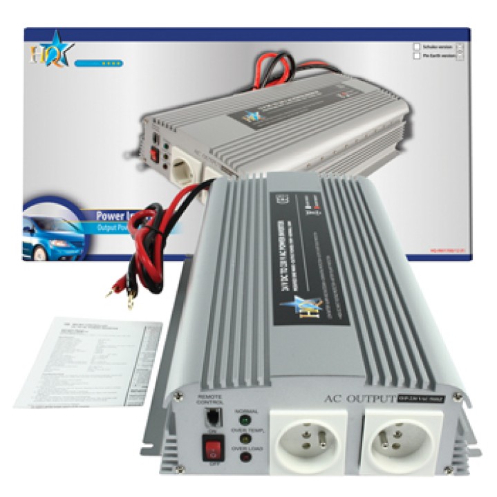 Convertdor de tension 1700w 3000w crete 24v hacia 220v sinusoide modificada 24vcc salida 230vca 230v hq - 4