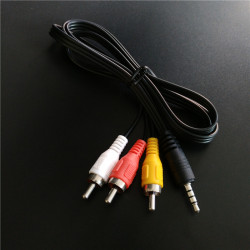 Cable for video camera and digital camera photos jack a v male 3.5mm to 3 female rca plugs jr  international - 1