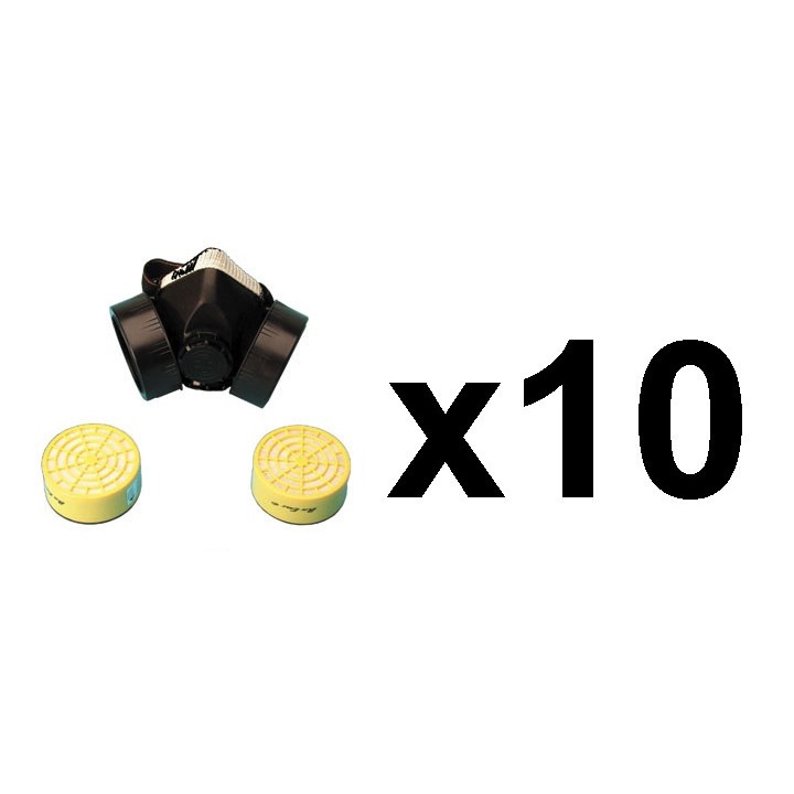 10 mascara de gas nariz + boca + 8 cartucho riesgo quimico para mascara mg filtro covid-19 coronavirus gripe china jr internatio