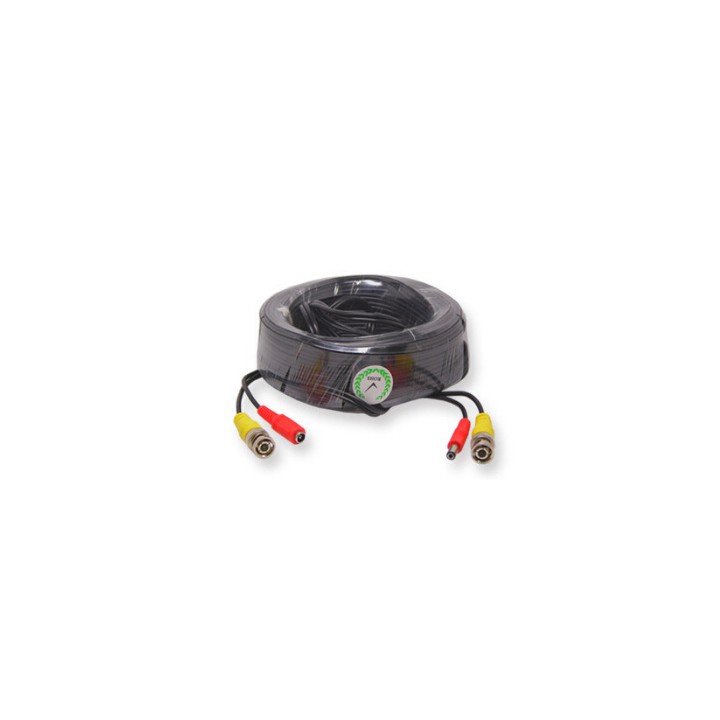 Cordon coaxial rg59 50m con enchufe bnc+alimentacion jack hembra hacia jack alim macho cable camara konig - 3