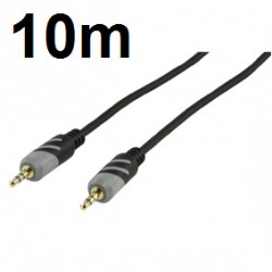 Analog audio connection cable hqca a010/10 3.5 stereo jack cable male male 10m hq - 1