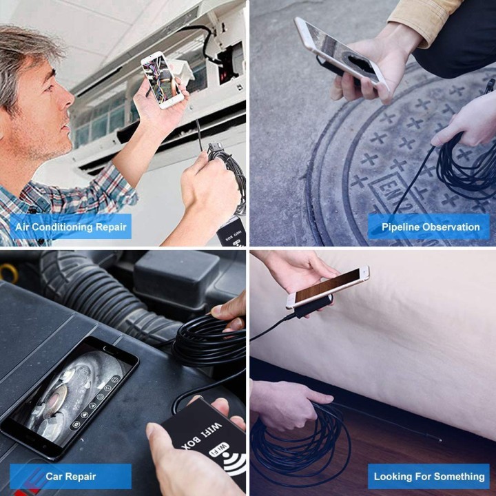 Camera endoscope 5m usb wifi sans fil 8 led pour iOS iPhone Android Windows Mac