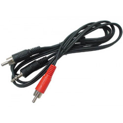 Cable audio video fiche jack 3.5mm stereo cable-458/0.2 mâle vers 2 rca mâle 0.2m cordon konig