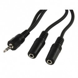 Cable de 3,5 mm macho estéreo de 3,5 mm 2 cable estéreo femenino konig 0,20 m -415 cable konig - 1