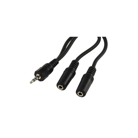 Cable 3.5mm stereo male to 2 3.5mm female stereo cable konig 0.20 m -415 cable konig - 1