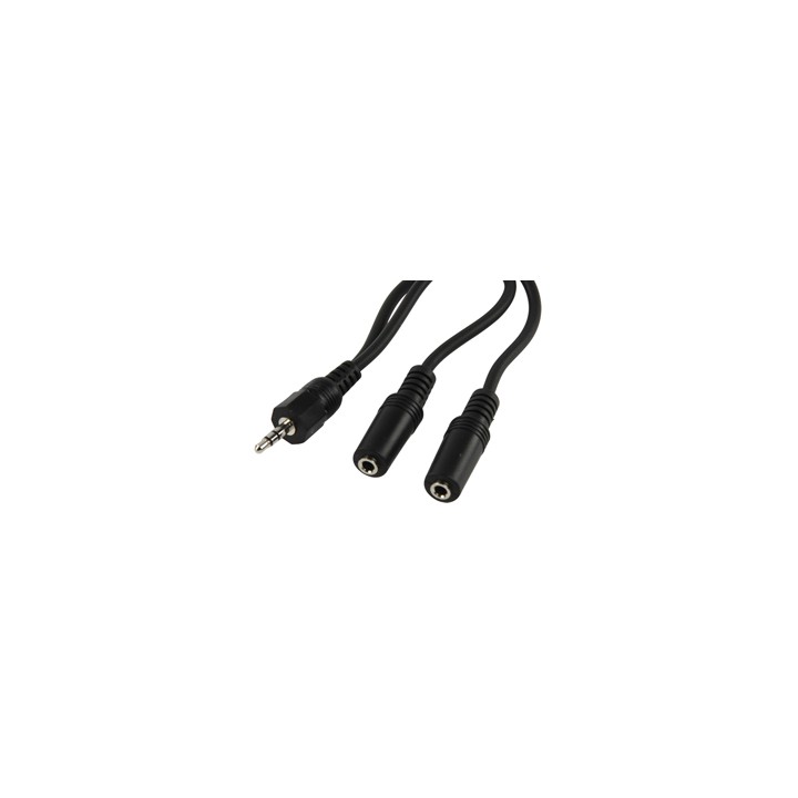 Cable 3.5mm stereo male to 2 3.5mm female stereo cable konig 0.20 m -415 cable konig - 1