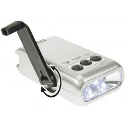 Linterna dinamo con leds cargador para móvil alarm detector de billetes falsos dynamo - 1