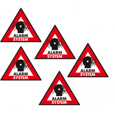 Etiquette dissuasive 5 pcs panneau sticker sec st as systeme alarme  autocollant adhesif protection