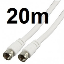 75 ohm antenna cable plug f plug cord male f 20m white konig cable-527/20 konig - 2