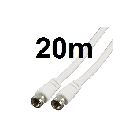 75 ohm cavo antenna spina f spina maschio f 20m bianco konig cable-527/20 konig - 2