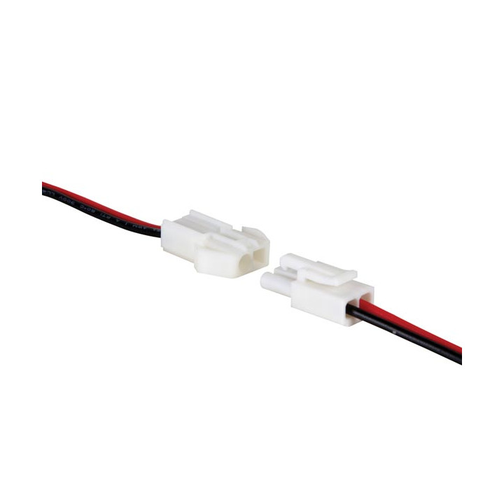 2 contactos conector del cable de 50cm masculino y femenino 24v / 5a max cableado modelisme ref: lcon12 velleman - 1