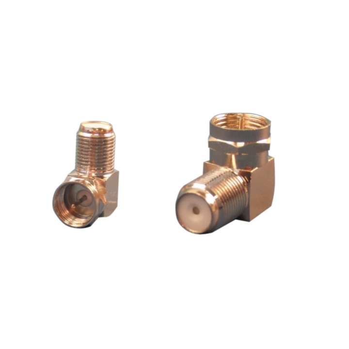 Connettore maschio f a f femmina collegamento a gomito adattatore per antenna tv accessori cf13 velleman - 1